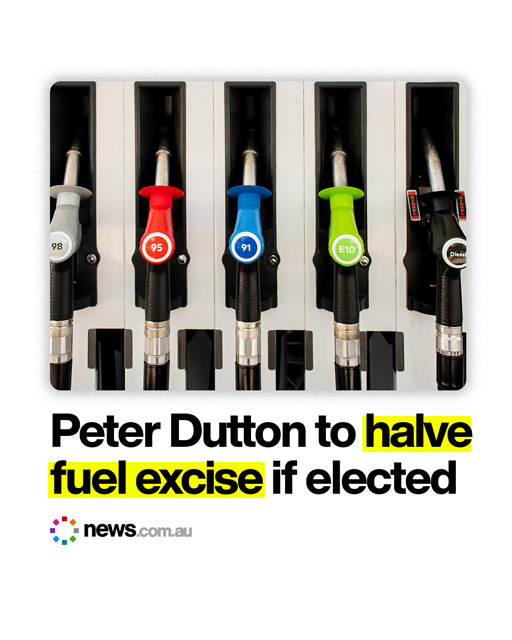 Peter Dutton to halve fuel excise if elected